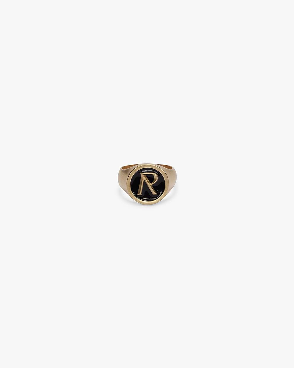 Initial Signet Ring - Brushed Gold